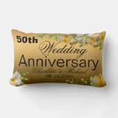 Coussin Rectangle Gold 50th Wedding Anniversary (Recto)