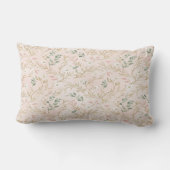 Coussin Rectangle Gold Blush Floral Wedding Pillow (Verso)