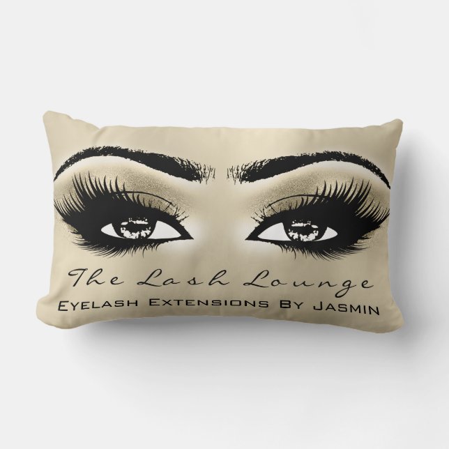 Coussin Rectangle Gold Champaigne maquillage Yeux Lashes Beauté (Recto)