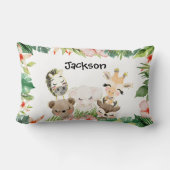 Coussin Rectangle Gold Safari Friends | Aquarelle Florale (Verso)