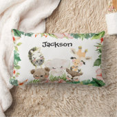 Coussin Rectangle Gold Safari Friends | Aquarelle Florale (Couverture)