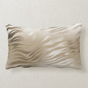Coussin Rectangle Gold Zebra & Empreinte de léopard Ombre   