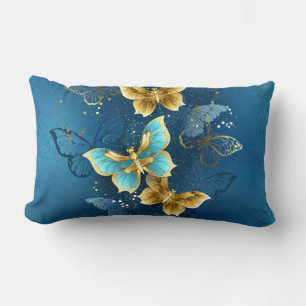 Coussin Rectangle Golden butterflies
