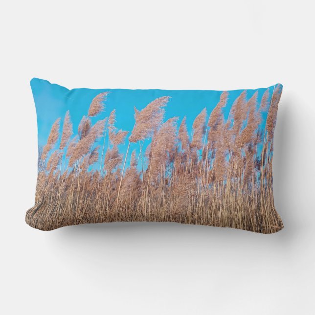 Coussin Rectangle Golden Prairie Grasses Nature Photo Lumbar Pillow (Recto)