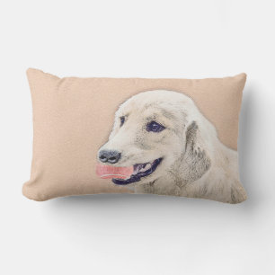 Coussin Rectangle Golden Retriever avec Tennis Ball Peinture Chien A