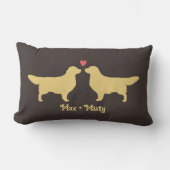 Coussin Rectangle Golden Retrivers Mariage Couple Chiens mariés (Recto)