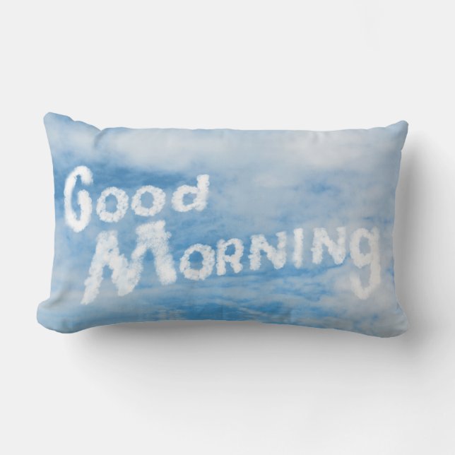 Coussin Rectangle Good Morning écrit dans les nuages (Recto)