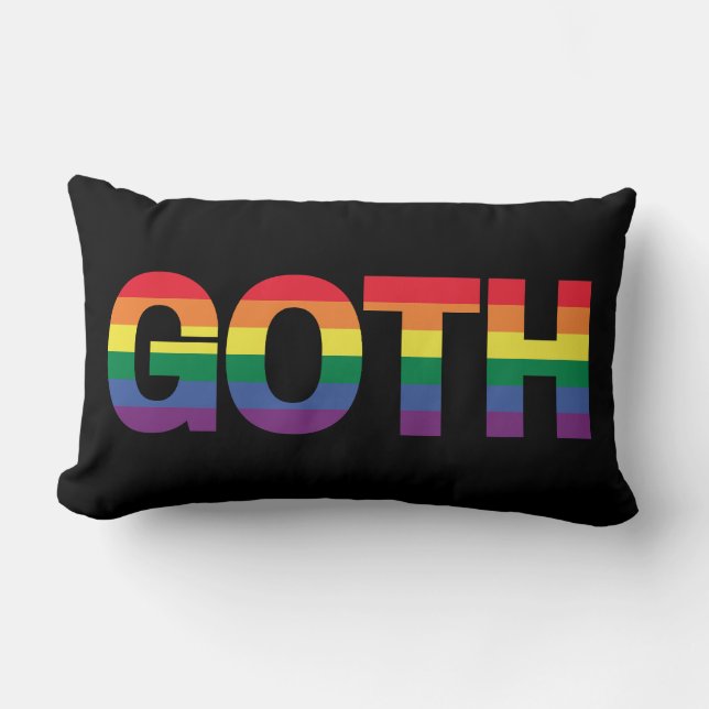 Coussin Rectangle Goth LGBTQ+ Arc-en-ciel (Recto)