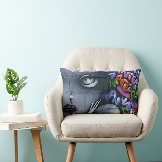 Coussin Rectangle Graffiti de fée mignon (Chaise)