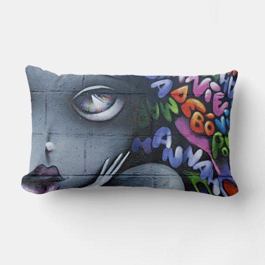 Coussin Rectangle Graffiti de fée mignon (Recto)