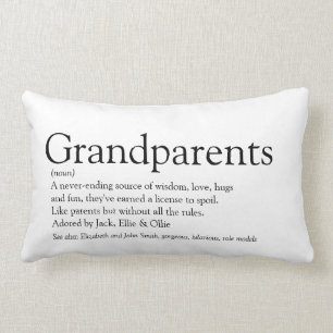 Coussin Rectangle Grand-parents Définition Noir et blanc Amusant