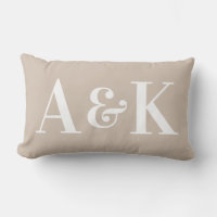 Grandes Initiales Monogramme sur Couleur Unie