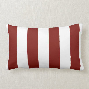 Coussin Rectangle Grandes verticales rouge et blanc brillant