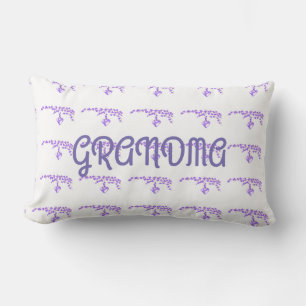 Coussin Rectangle Grandma pourpre fleurs