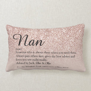 Coussin Rectangle Grandmère Grandmother Définition Rose Gold Glitter