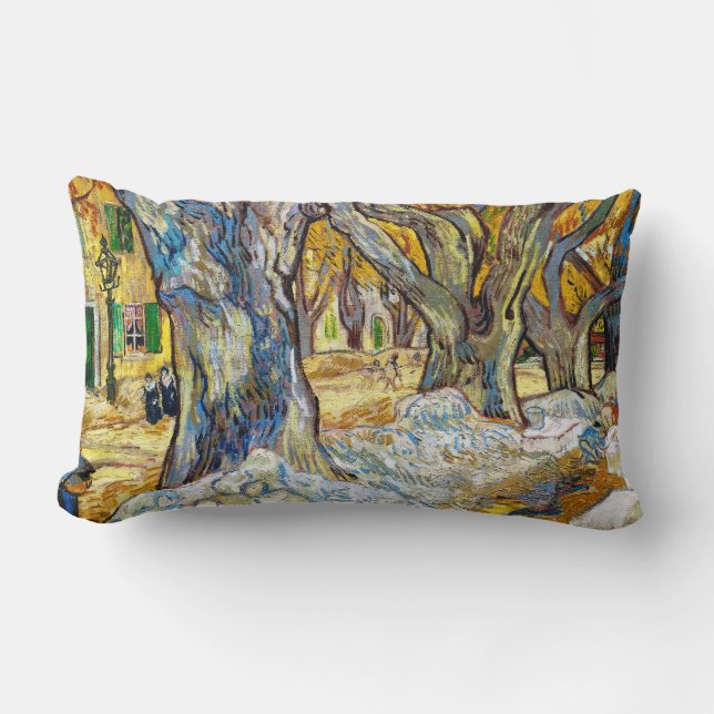 Coussin Rectangle Grands arbres plats par Vincent van Gogh (Recto)