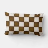 Coussin Rectangle Grands chèques Brown et blancs anciens (Verso)
