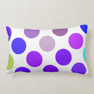 Coussin Rectangle Grands Points Bleus Et Violets