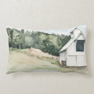 Coussin Rectangle Grange de blanc d'aquarelle