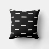 Coussin Rectangle graphique blanc minimal sur noir (Verso)