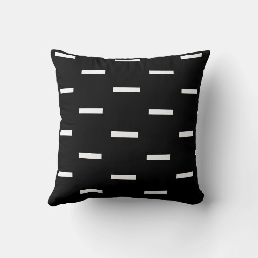 Coussin Rectangle graphique blanc minimal sur noir (Verso)