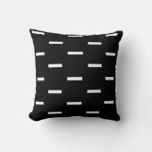 Coussin Rectangle graphique blanc minimal sur noir (Recto)