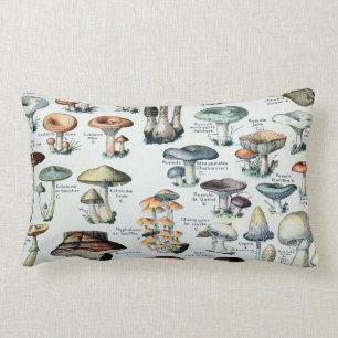 Coussin Rectangle Graphique des champignons comestibles Vintages