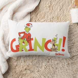 Coussin Rectangle Graphisme du logo du personnage Grinch !