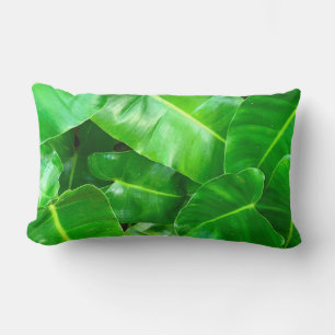 Coussin Rectangle Green feuille Palm Leaf feuillage tropical jungle