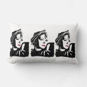 Coussin Rectangle Greta en noir et blanc Lumbar Cushion