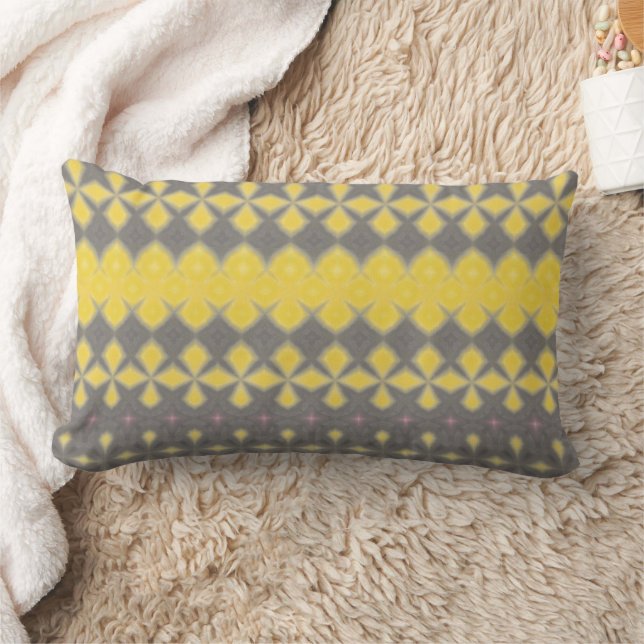 Coussin Rectangle Grey and yellow Throw Pillow (Couverture)