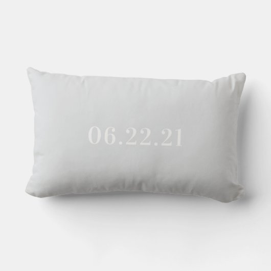 Coussin Rectangle Grey & Aqua | Nourriture Nom et Monogramme (Verso)