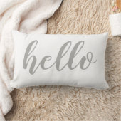 Coussin Rectangle Grey Bonjour mignon Bonjour ou votre devis (Couverture)