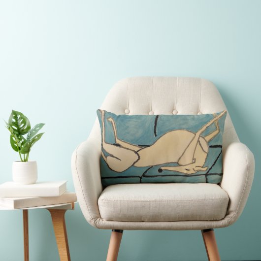 Coussin Rectangle Greyhound sur un canapé (Chaise)