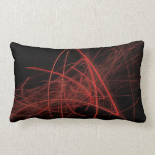 Coussin Rectangle Griffonnages rouges sur le noir