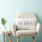 Coussin Rectangle Gris blanc moderne M. Et Mme Keepsaké Monogrammed (Chaise)