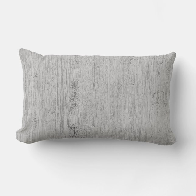Coussin Rectangle Gris clair blanchis Bois à la grange (Recto)