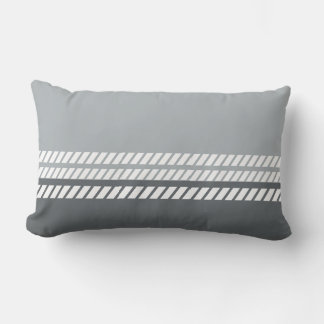 Coussin Rectangle Gris colombe classique & Gris foncé avec rayures