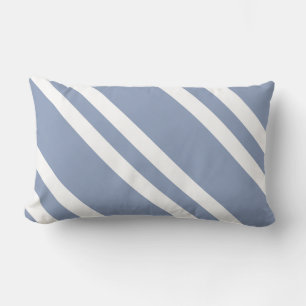 Coussin Rectangle Gris d'ardoise et blanc rayé