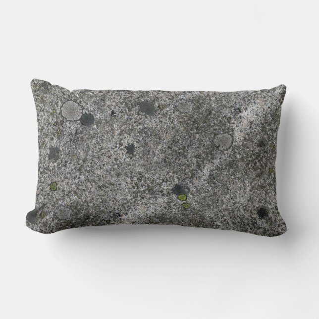 Coussin Rectangle Gris de granit avec de la mousse verte (Recto)