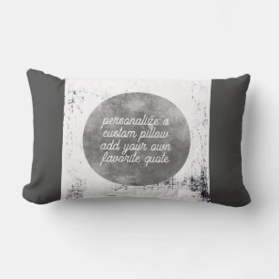 Coussin Rectangle gris et blanc ajouter votre propre citation désesp