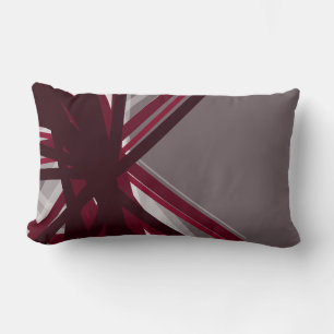 Coussin Rectangle Gris et Bourgogne Art abstrait Conception