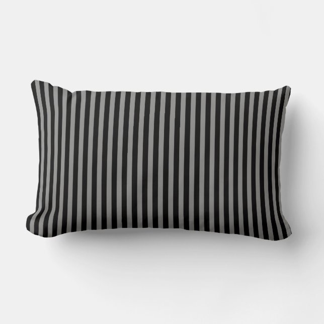 Coussin Rectangle Gris Noir Gris Vertical Gratté Motif Chic (Recto)