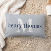 Coussin Rectangle Gris & Nuit | Prénom et Monogramme pour la Nurseri (Couverture)