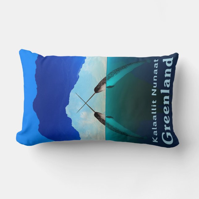 Coussin Rectangle Groenland - Narwhal (Recto)