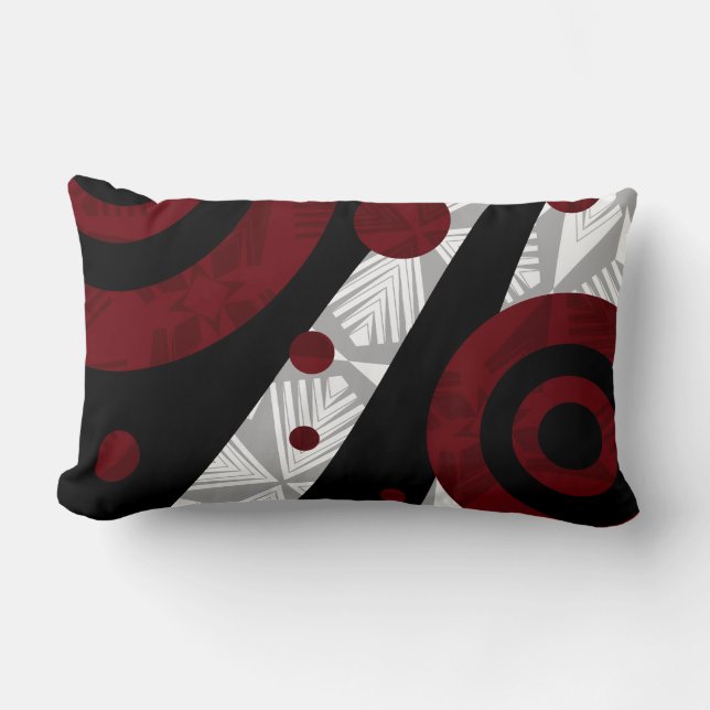 Coussin Rectangle Grondement de rouge riche (Recto)