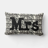Coussin Rectangle Groom Black and Ivory M. Motif de typographie (Verso)