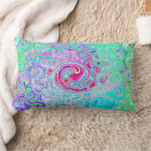 Coussin Rectangle Groovy Abstrait Rétro Tourbillon Rose et Vert (Couverture)