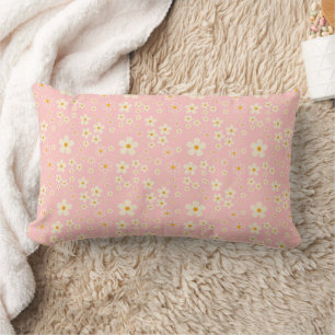 Coussin Rectangle Groovy Blush Boho Daisy Motif Jardin Patron Écharp