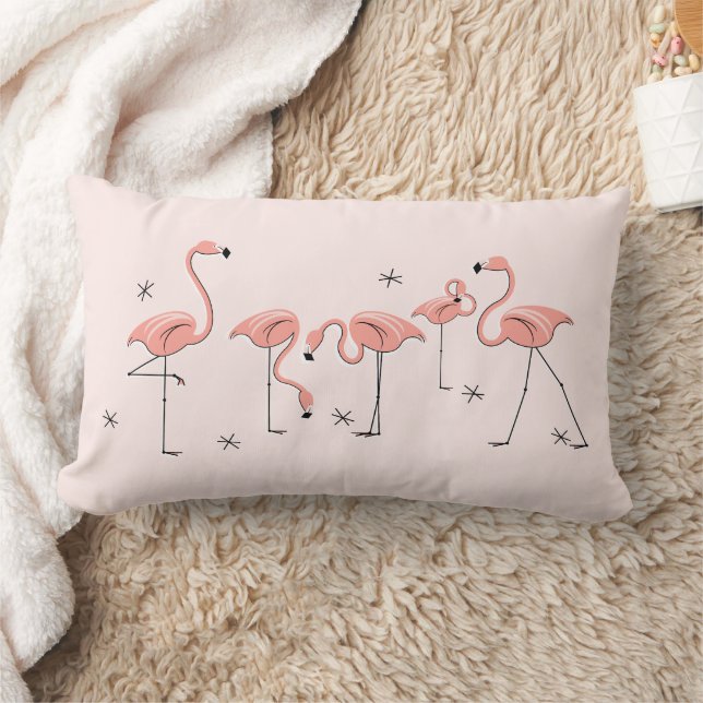 Coussin Rectangle Groupe lombaire rose des flamants (Couverture)